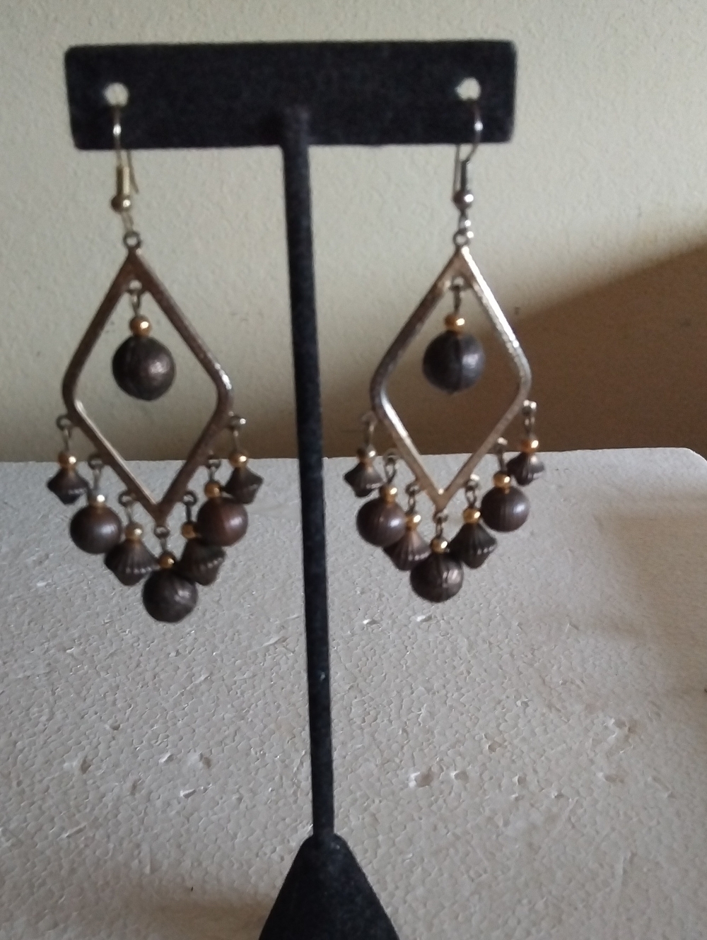 Brown Metal Earrings